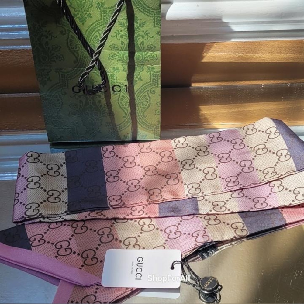 Pink Gucci Silk Twilly Scarf - Picture 6 of 6